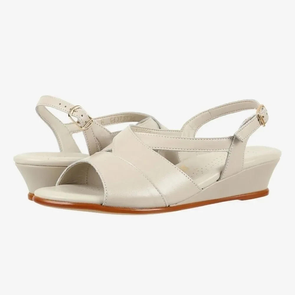 SAS Caress‎ Strappy Adjustable Slingback Sandals Bone 9.5